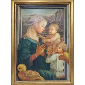 Vintage Painting by Mario Bardazzi After Lippi