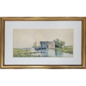 Antique Signed "G. Thompson" Watercolor Painting