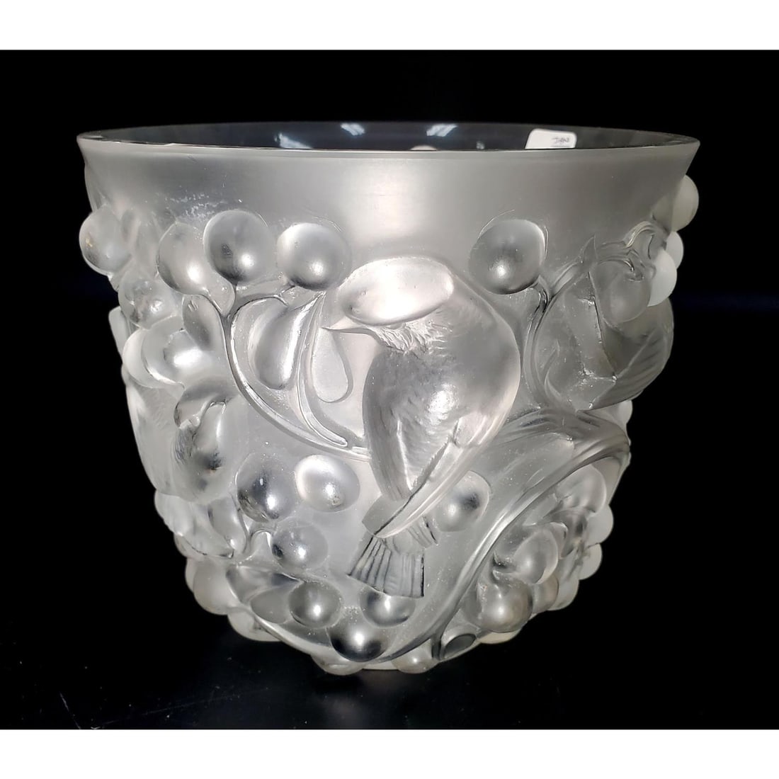 Lalique France Frosted Glass "Avallon" Vase (1 of 7)