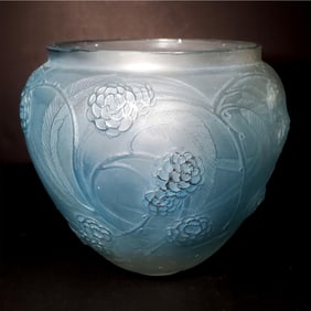 Rene Lalique France "Neflier" Glass Vase