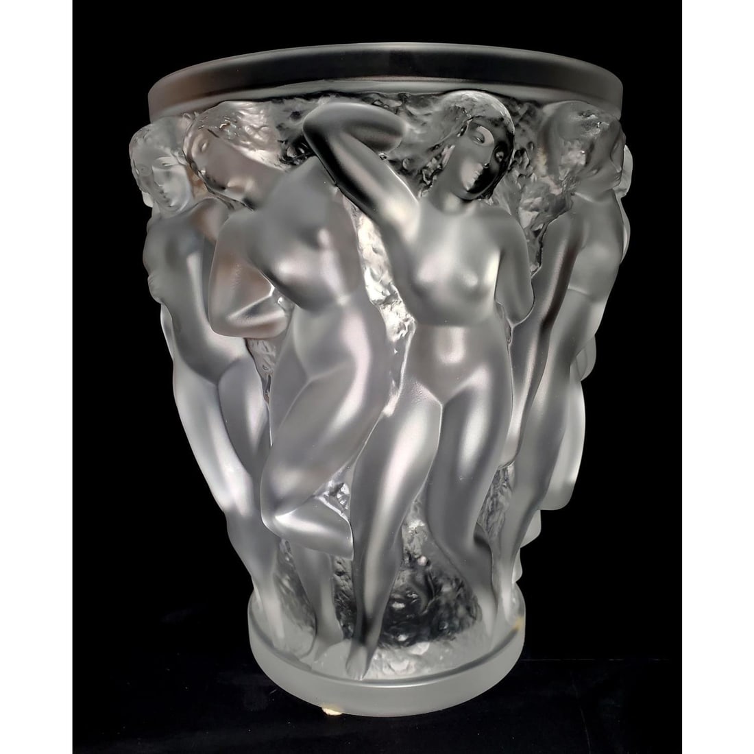 Lalique France Vintage Bacchantes Large Glass Vase (1 of 5)
