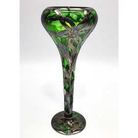 Antique Black, Starr, & Frost Glass Vase