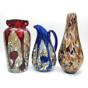 3 Murano Italian Millefiori Glass Items