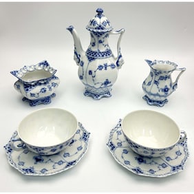 Royal Copenhagen Denmark 8pc Tete-a-Tete Set