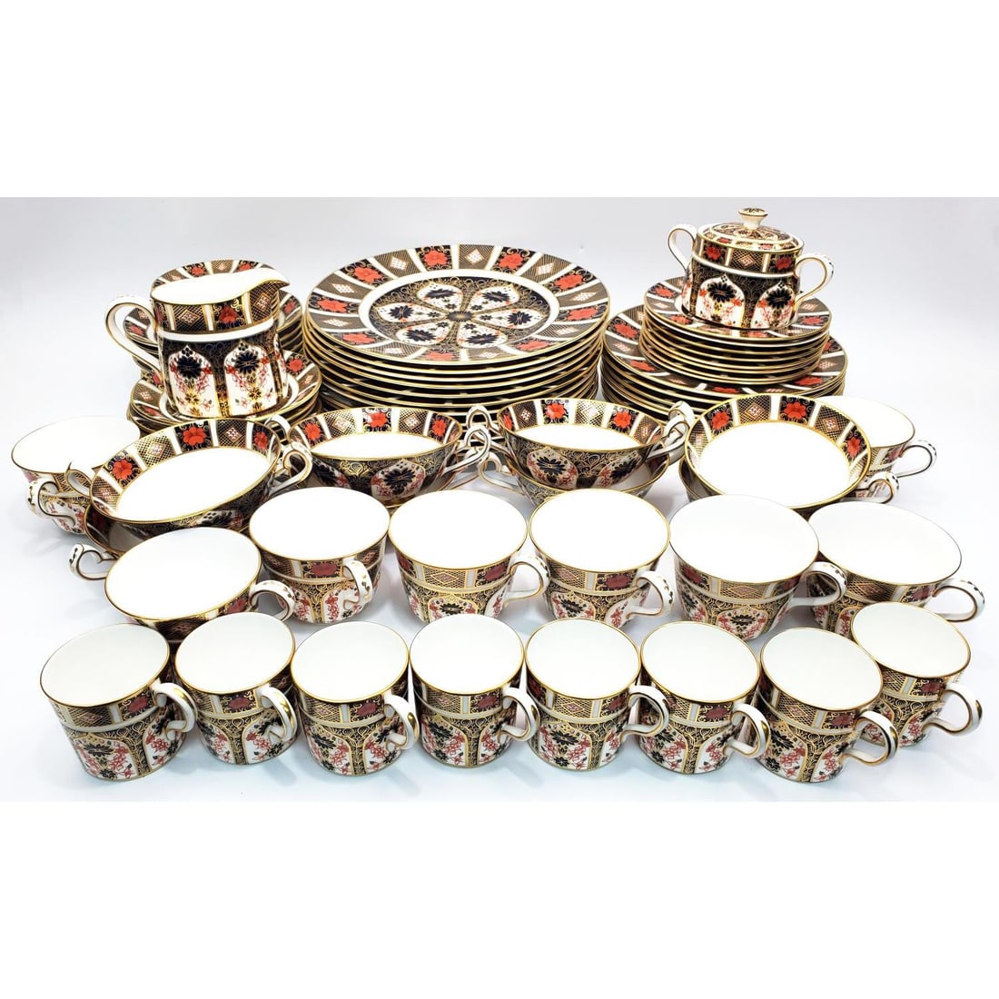 62 Pc Royal Crown Derby "Old Imari" Pattern Set (1 of 7)