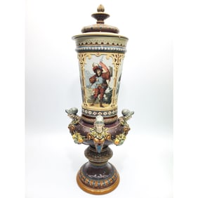 Antique Mettlach Pokal Stein by Villeroy & Boch