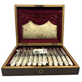 Antique English 26pc Mother of Pearl Set c.1870
