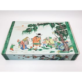 Chinese Porcelain Enamel & Hand Painted Pillow