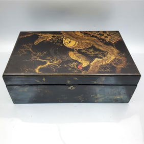 Japanese Lacquered  Wood Traveling Writing Desk