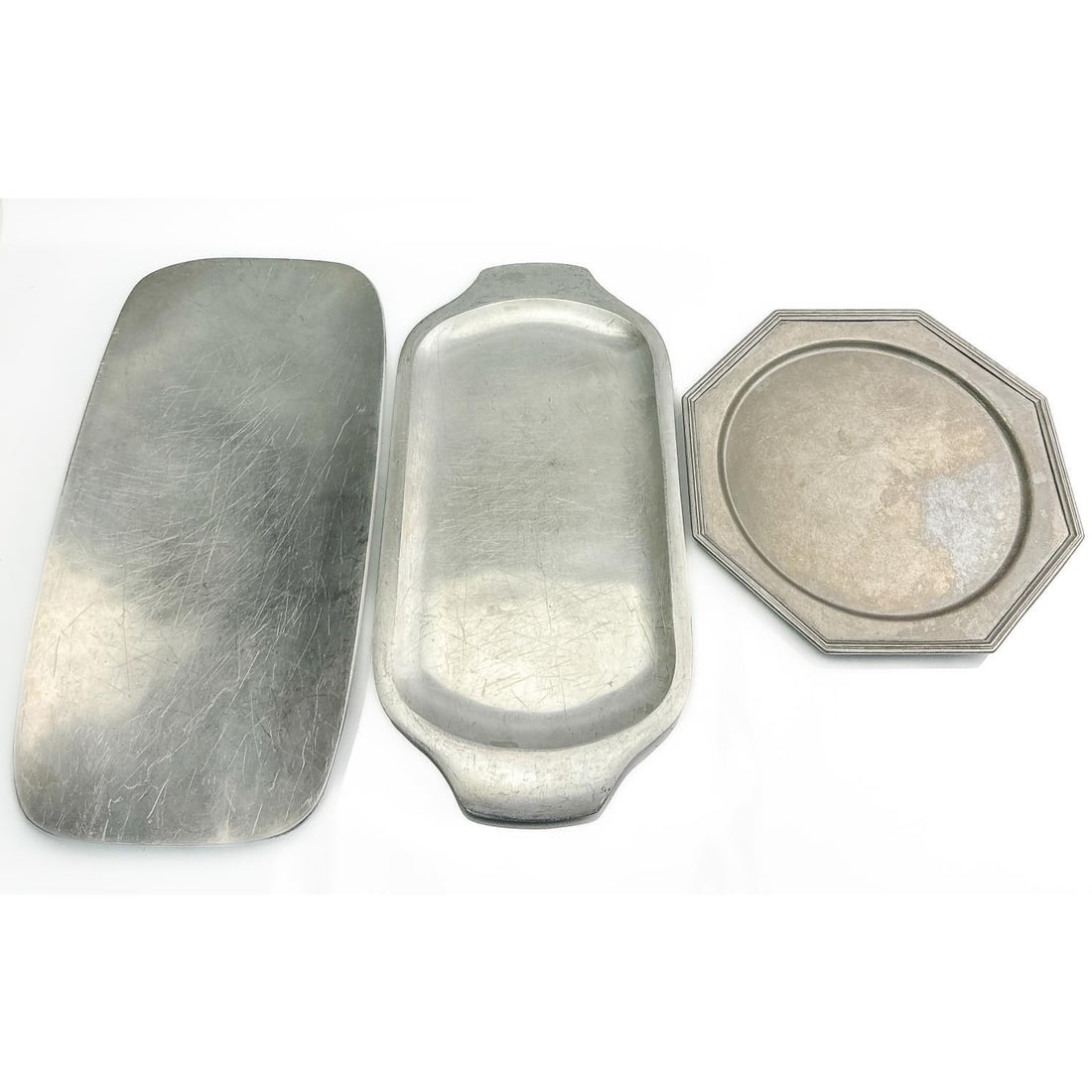 Lot of 3 Vintage Metal Platters (1 of 6)