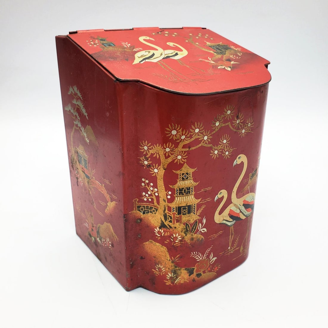 Vintage Baret Ware Chinoiserie Tin Tea Caddy (1 of 5)