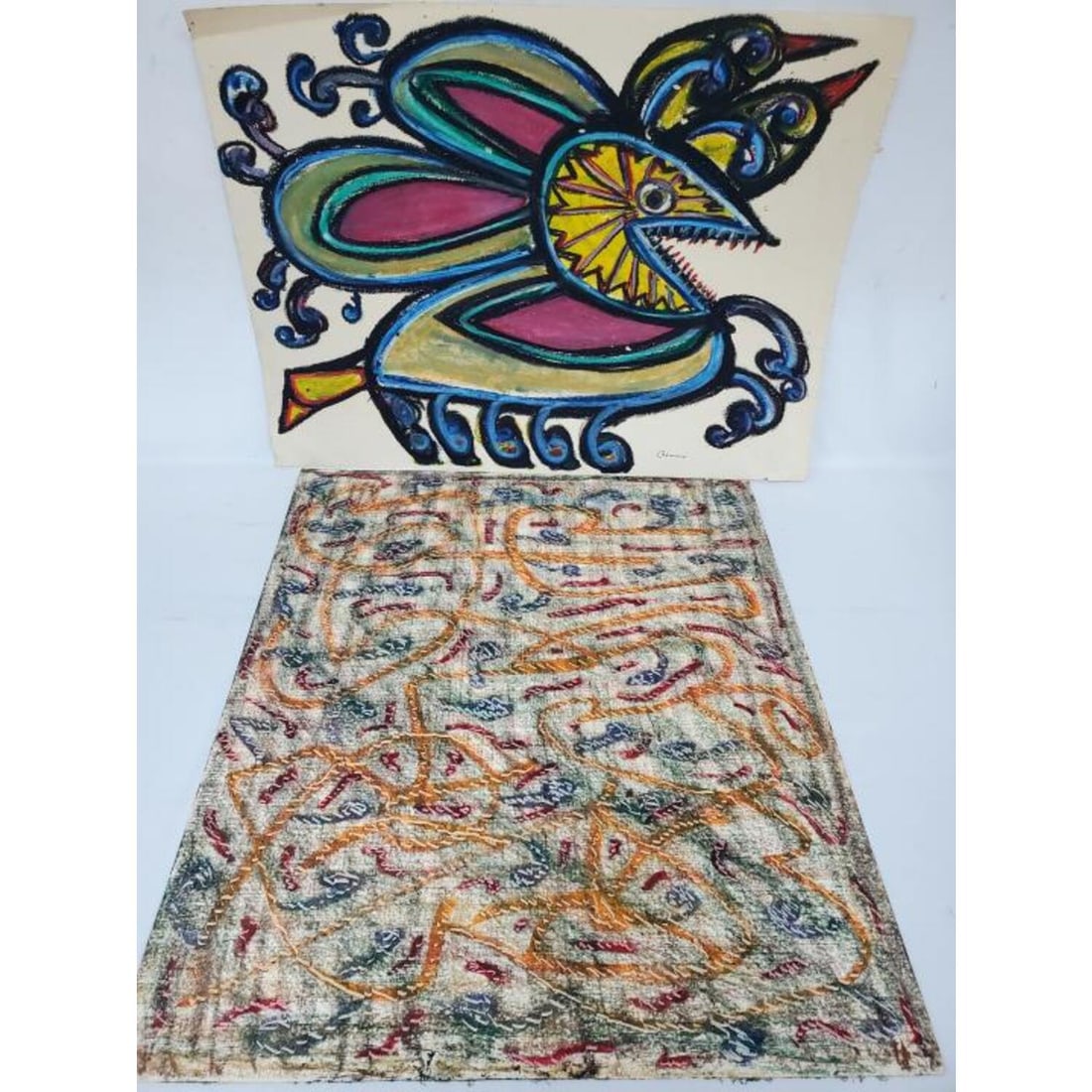 2 Paintings Signed "Chamoon": 2 Paintings Signed "Chamoon". 1 is Oil on Heavy Paper & The Other is Pastel on Paper. Unframed. Condition: Oil is in Excellent Condition. Pastel Has a Tear in 1 Corner. Dimensions: Oil-24" x 20". Prov