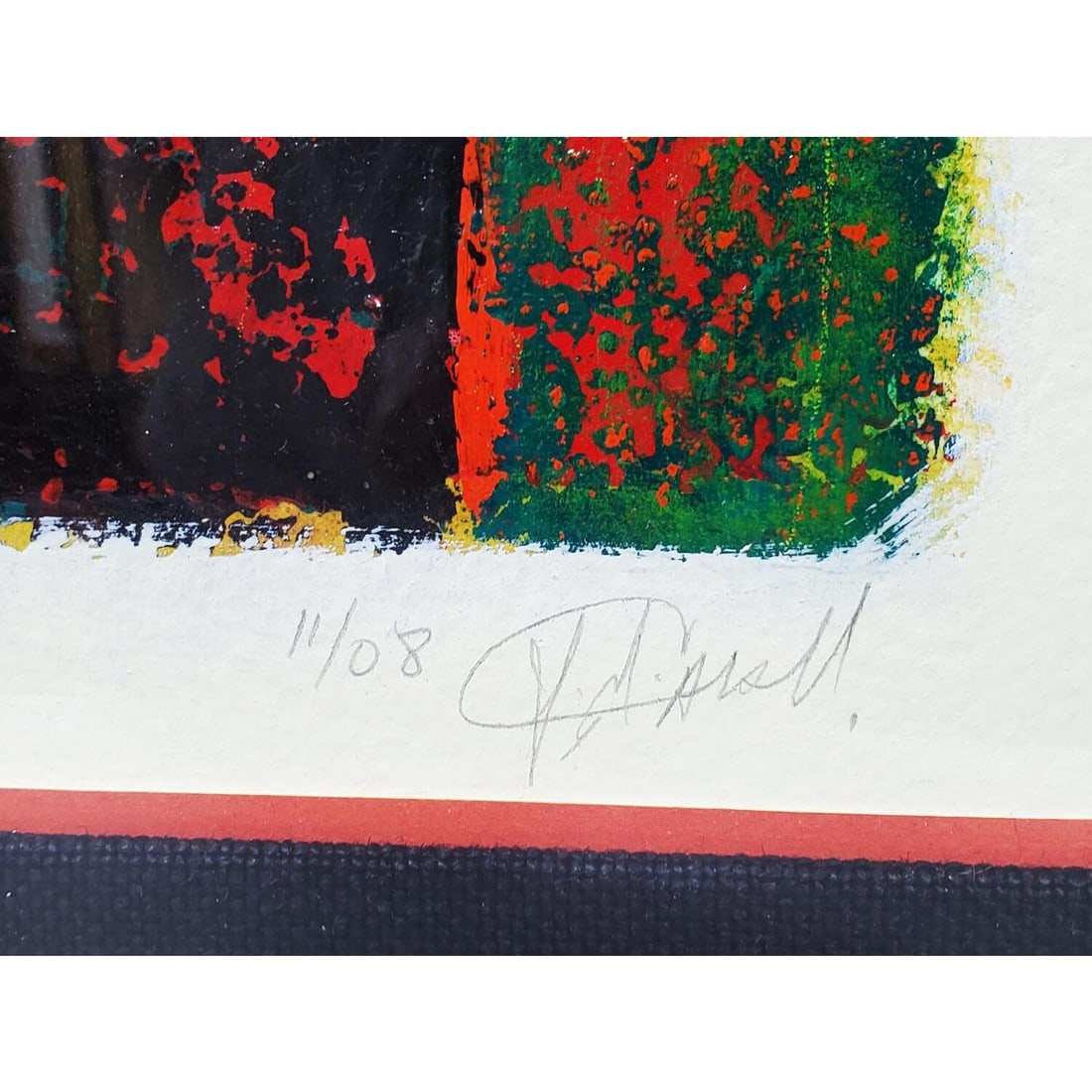 Signed Cubist Style Framed Lithograph - 4