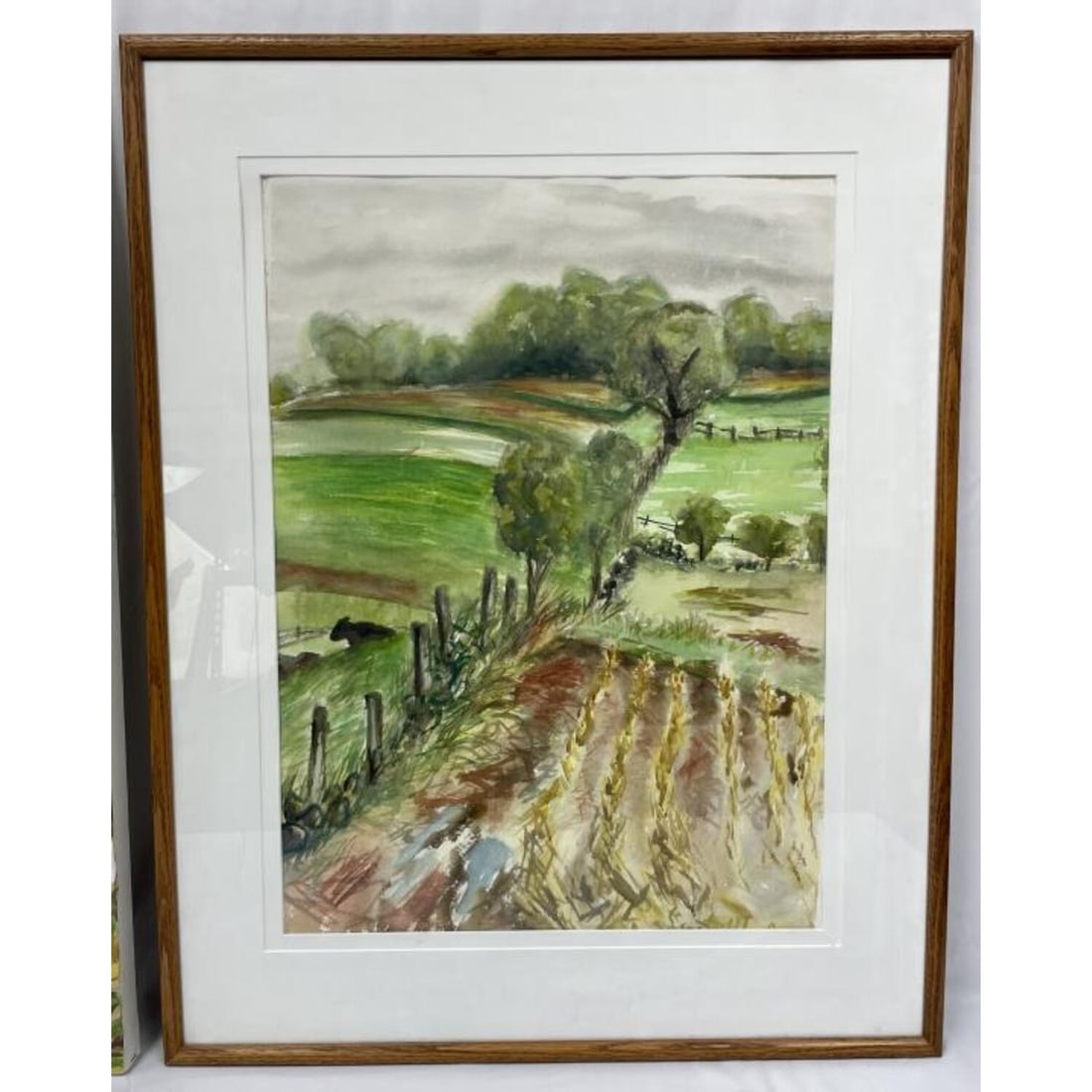Framed Watercolor Landscape on Paper (1 of 1)