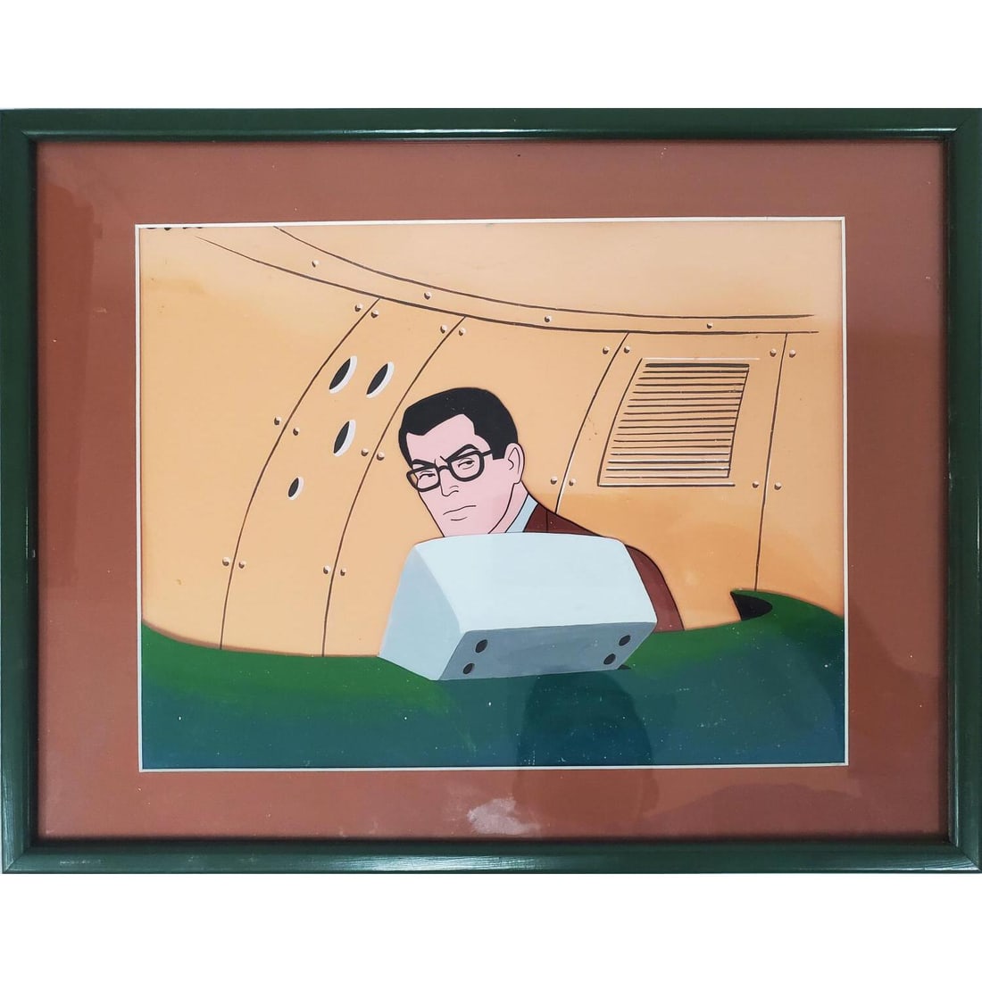Celestial Art Investments Animation Art "Superboy": Cel-estial Art Investments Animation Art "Super Boy". Framed Under Glass. Not Examined out of Frame. Condition: Generally Good. Dimensions: Sight- 11.5" x 9", Frame- 16" x 12.75". Provenance: From a