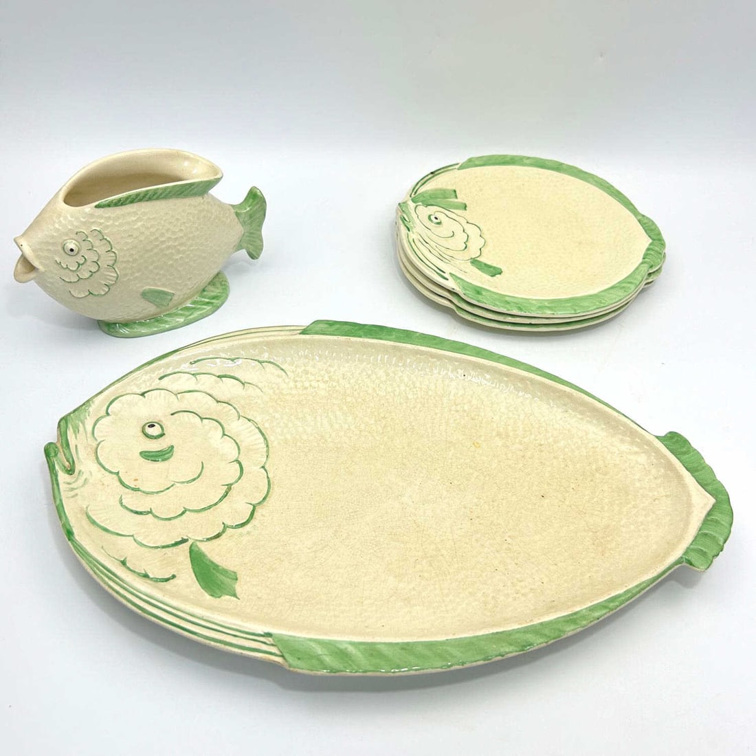 Vintage Ceramic Fish Shaped Serving Set (1 of 9)