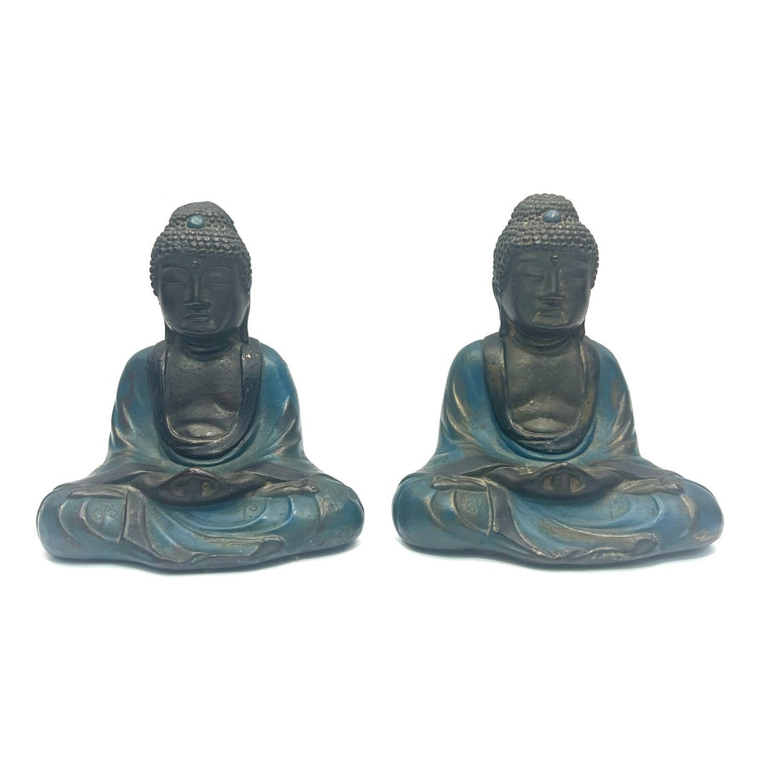 Pair of Seated Meditating Buddha Figures (1 of 9)