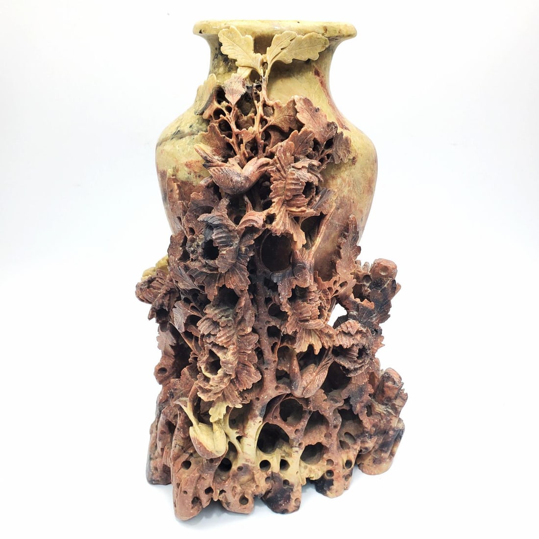 Antique Chinese Large Heavily Detailed Carved Vase (1 of 5)