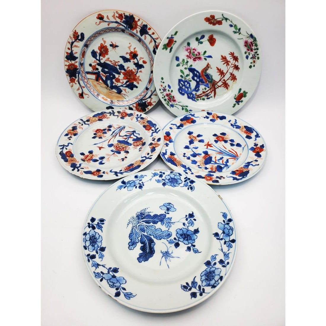 Chinese Lot of 5 Porcelain Plates (1 of 3)