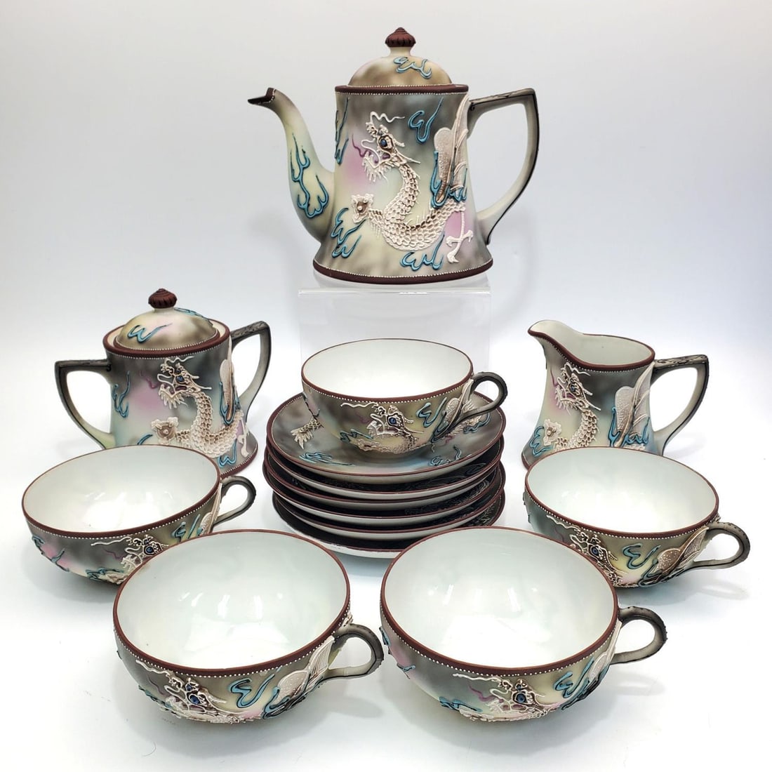 Nippon Japan Art Deco 16 Pc Dragon Motif Tea Set (1 of 6)