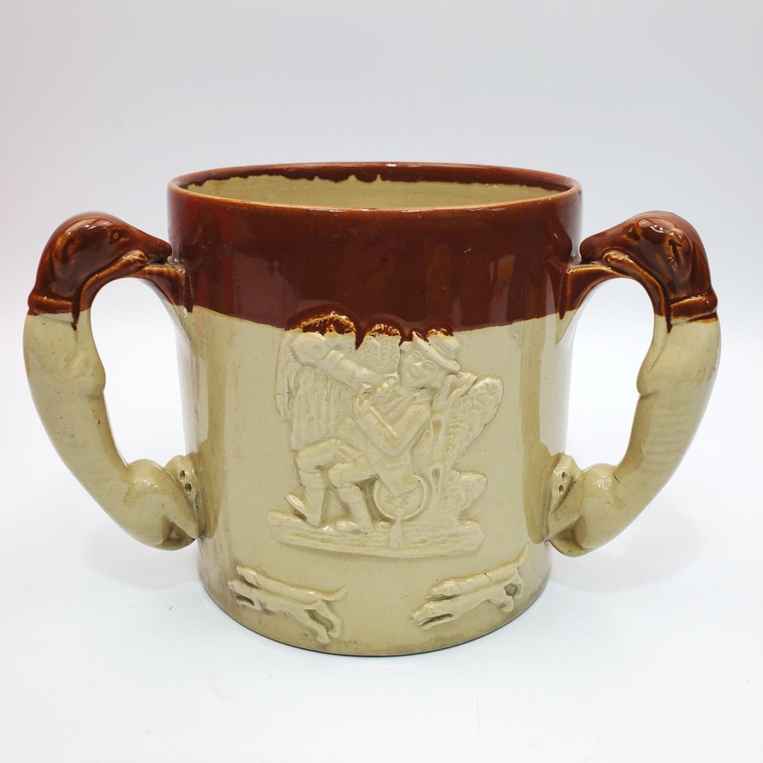 Antique Doulton Lambeth Stoneware Loving Cup (1 of 3)