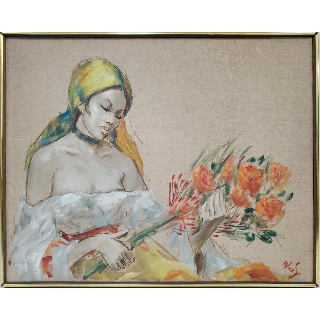 Vintage Signed Painting Oil on Canvas (1 of 3)