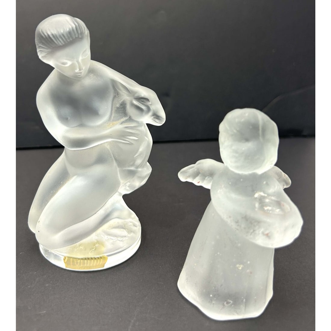 Vintage Lalique Frosted Glass Figure & 1 Other (1 of 3)