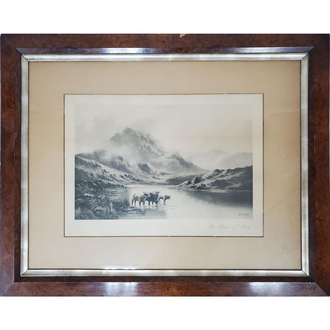 Antique Lithograph David Hicks "The Dawn of Day" (1 of 4)