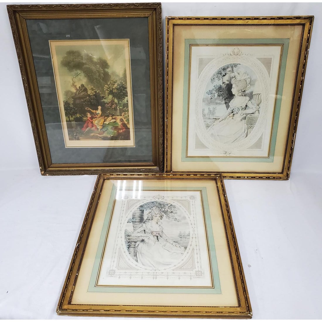 Lot of 3 Antique Mezzotint Prints (1 of 4)