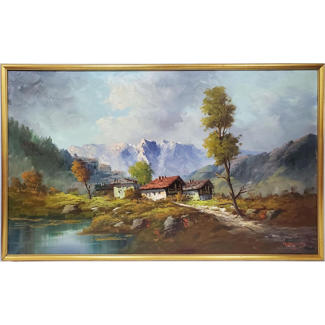 Signed Mansini Vintage Painting Oil on Canvas (1 of 6)