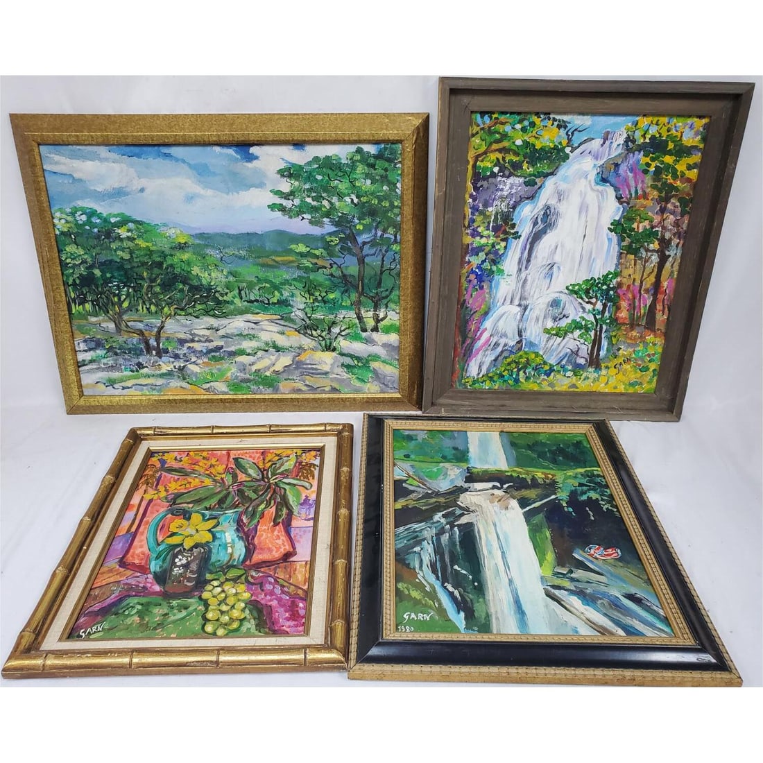 Lot of 4 Paintings Signed Garn (1 of 5)