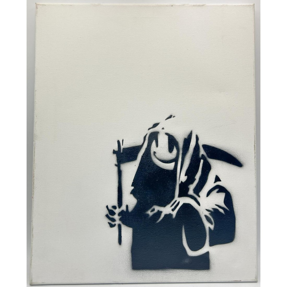 After Banksy, Painting Spray Paint on Canvas (1 of 3)