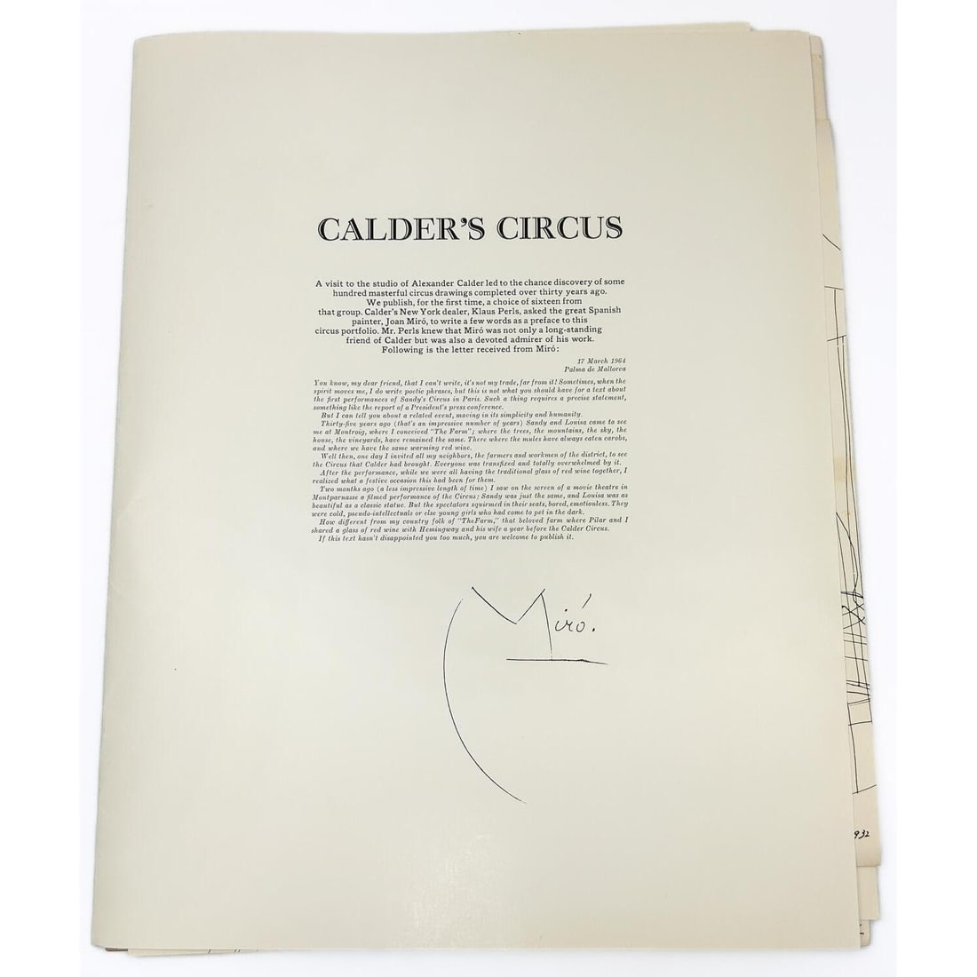 Alexander Calder "Calder's Circus" Portfolio 1964 (1 of 5)