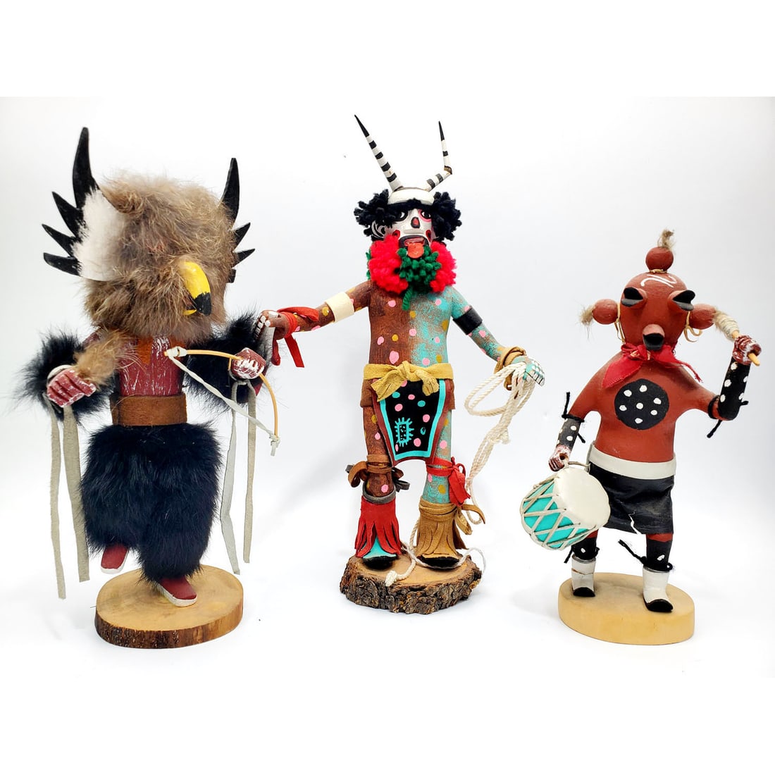 3 Vintage Signed Hopi Kachina Dolls (1 of 5)