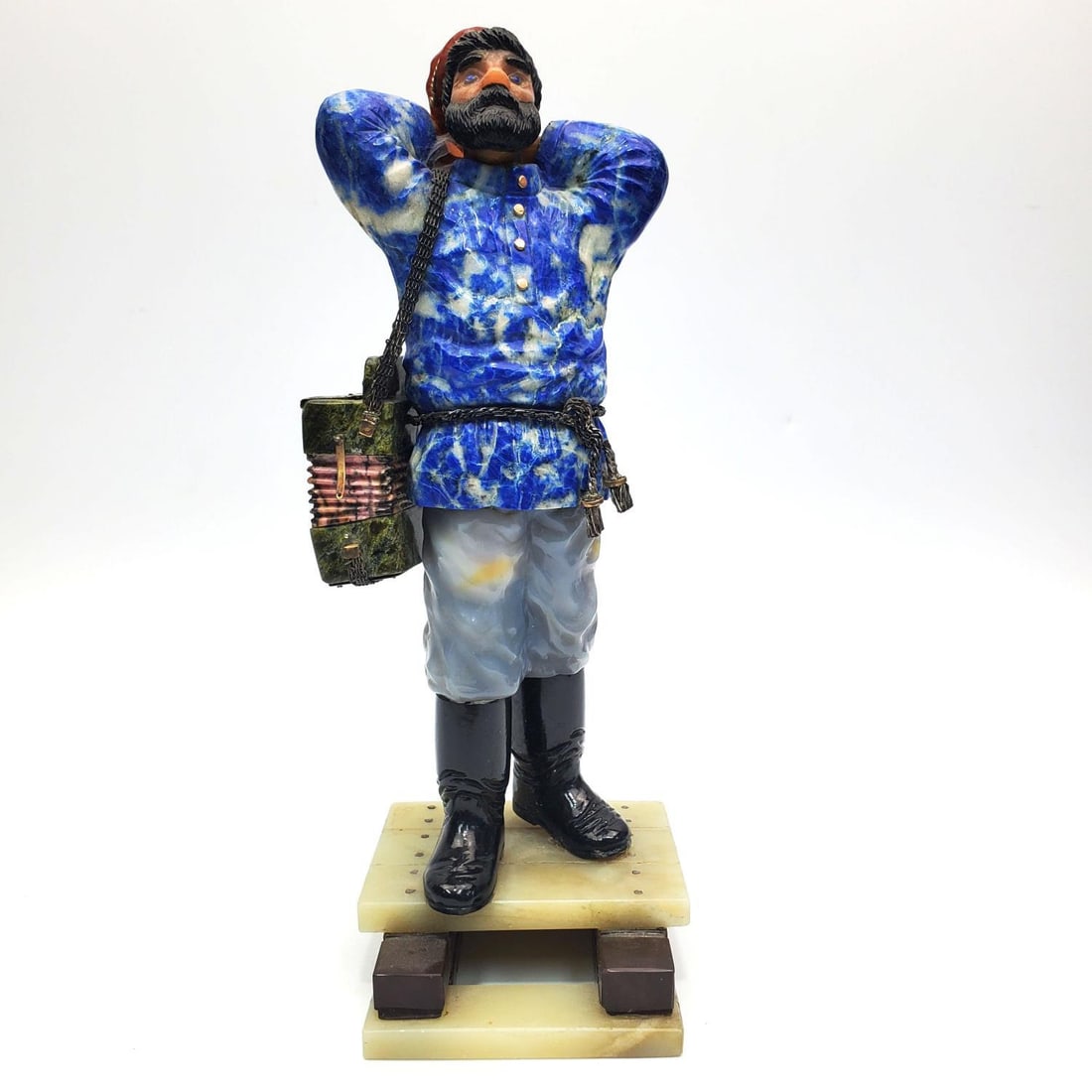 Russian Carved Hardstone, Silver & Gold Figure (1 of 8)