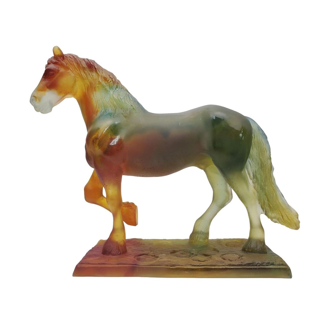 Daum France Limited Edition Pate De Verre Glass: Exceptional Daum France Limited Edition Pate De Verre Glass Figure of a Large Galloping Horse. Signed by Artist Jean-François Leroy. Fully Marked & Numbered 480/1000. Condition: Excellent. Dimensions