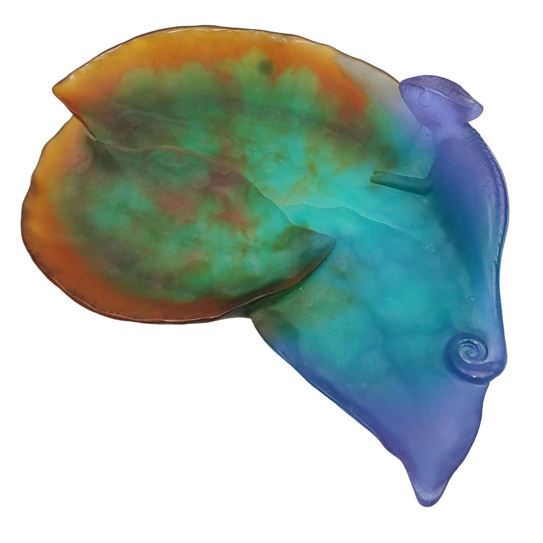 Daum France Pate De Verre Large Lizard Tray (1 of 5)