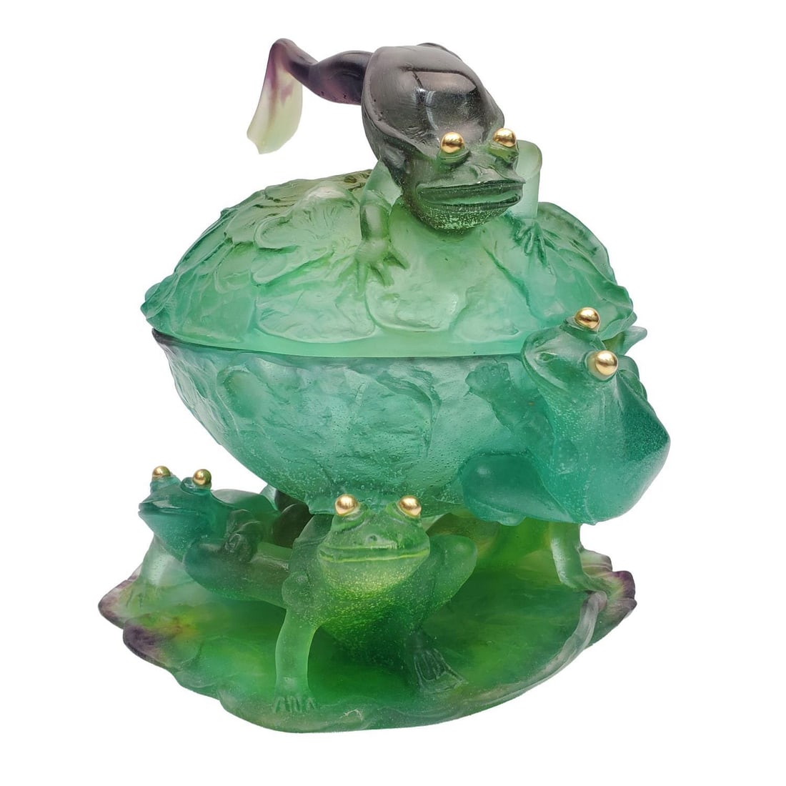 Daum France Rare Pate De Verre Large Covered Bowl (1 of 10)