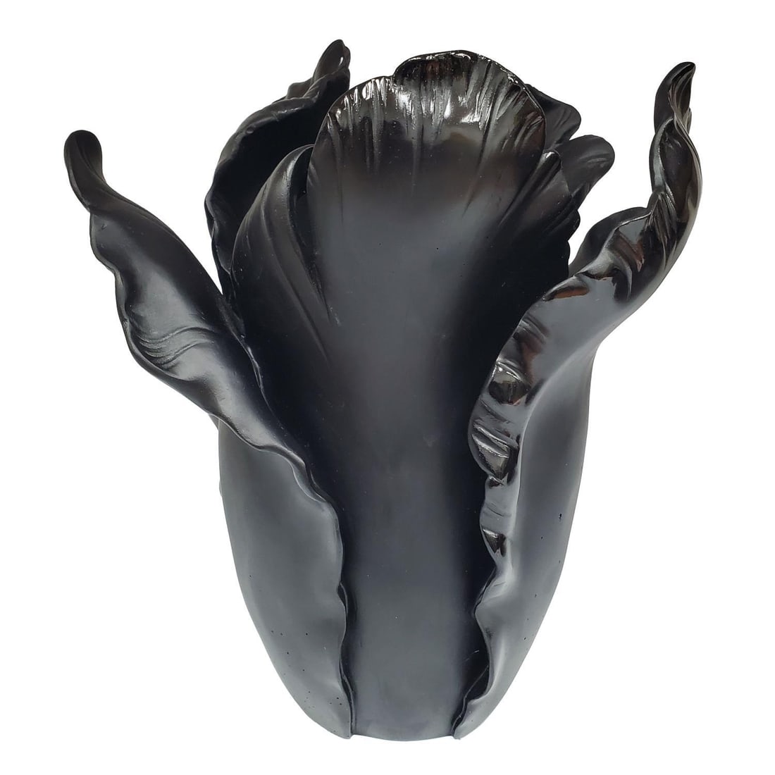 Daum France Limited Pate De Verre Black Vase: Exceptional Daum France Limited Edition Pate De Verre Black Large "Tulip" Vase. Fully Marked & Numbered 255/425. Condition: Excellent. Dimensions: H-13" x W-8". Provenance: From a NYC Apartment. Pleas