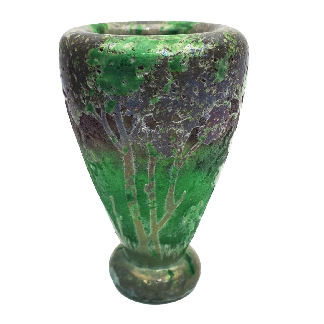 Daum Nancy Impressionistic Iridescent Glass Vase (1 of 4)