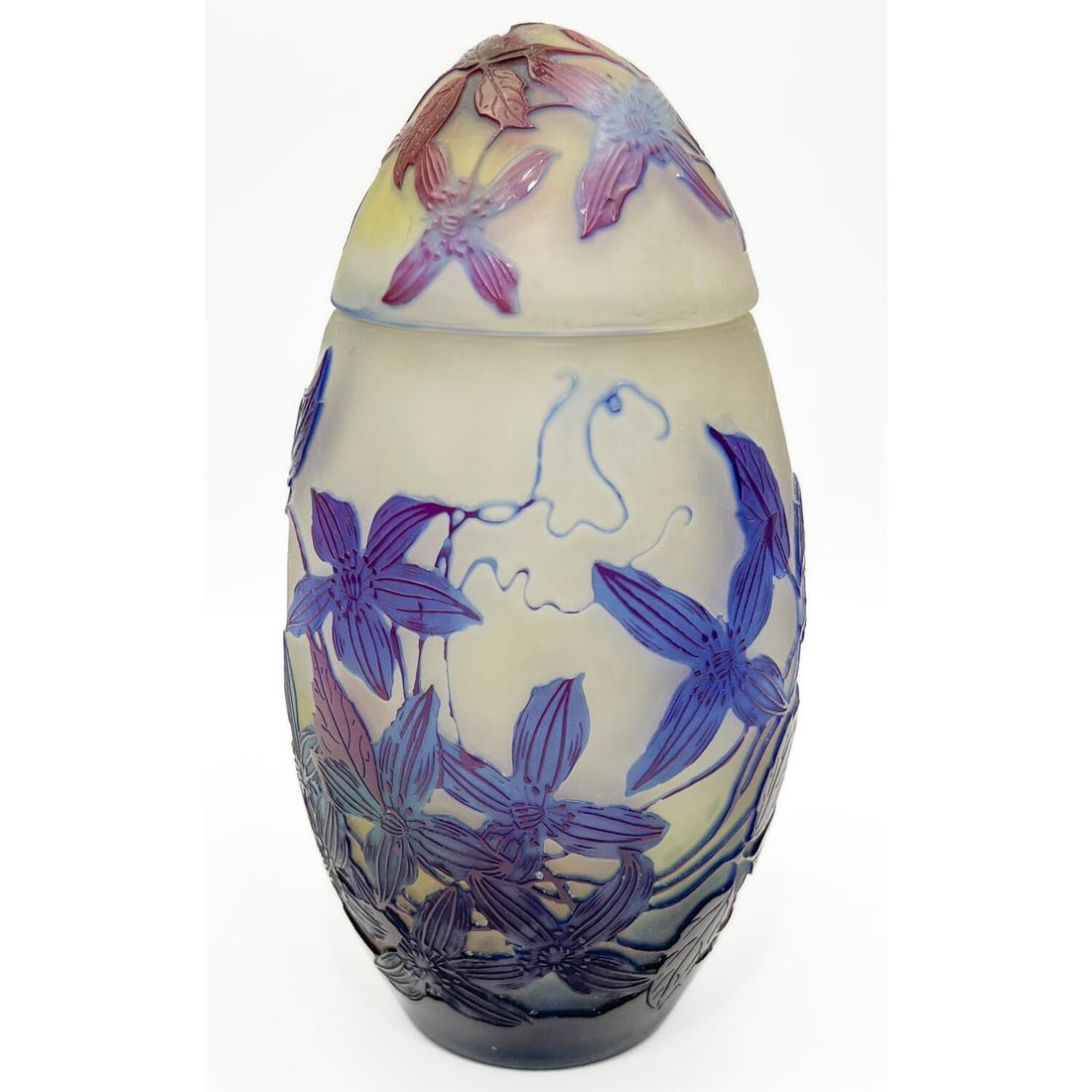 Galle Art Nouveau Cameo Art Glass Large Jar (1 of 7)