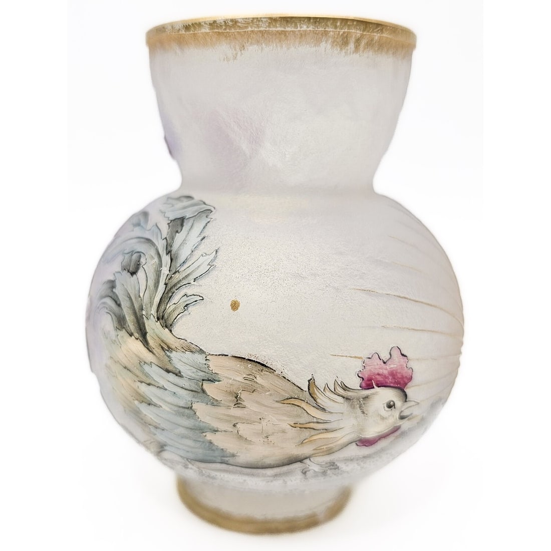 Daum Nancy Opalescent Cameo Glass & Enameled Vase (1 of 6)