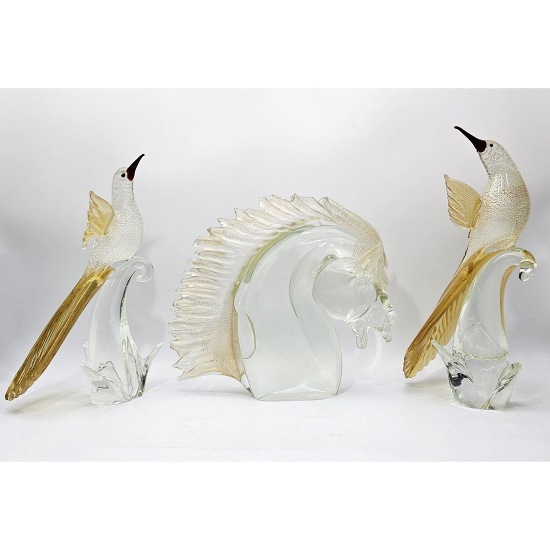 Lot of 3 Murano Venetian Glass Figures (1 of 7)