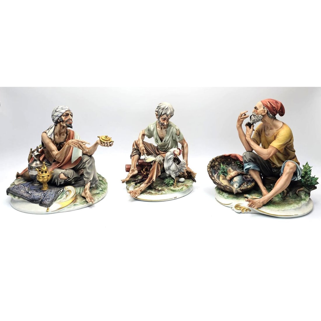 3 Vintage Capodimonte Porcelain Figurines (1 of 8)