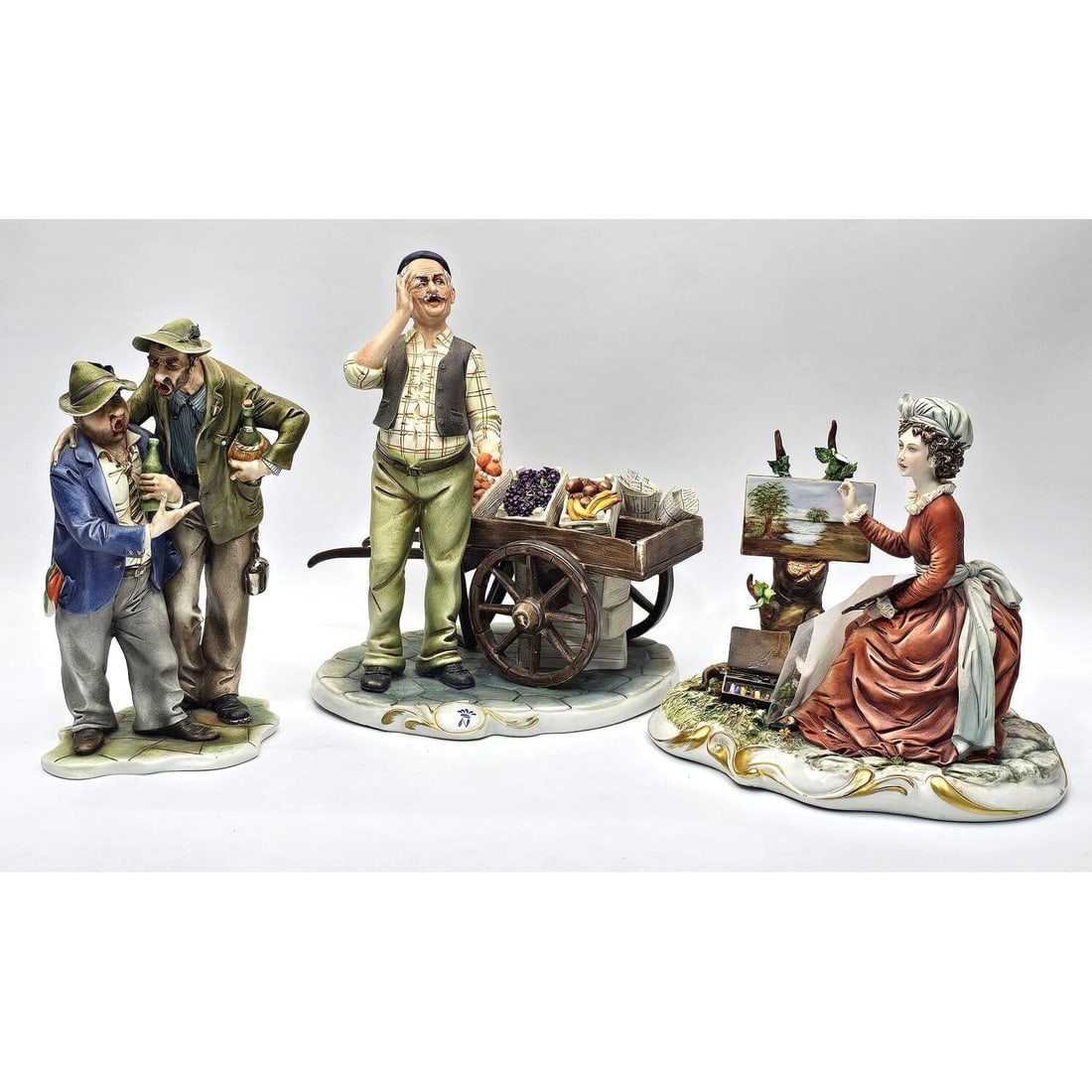 Lot of 3 Vintage Capodimonte Porcelain Figurines (1 of 7)