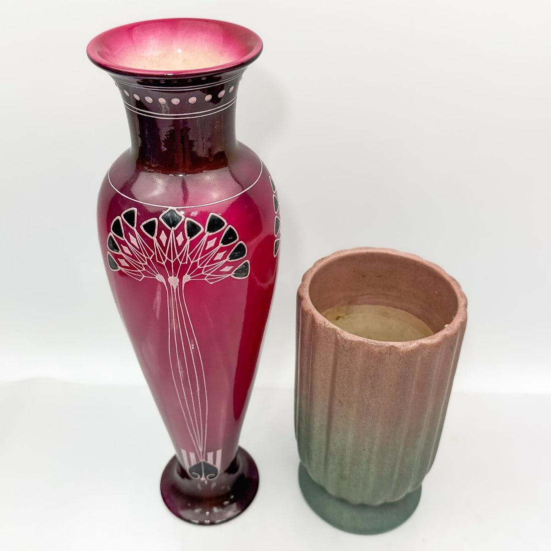 Lot of 2 Continental Pottery Vases (1 of 5)