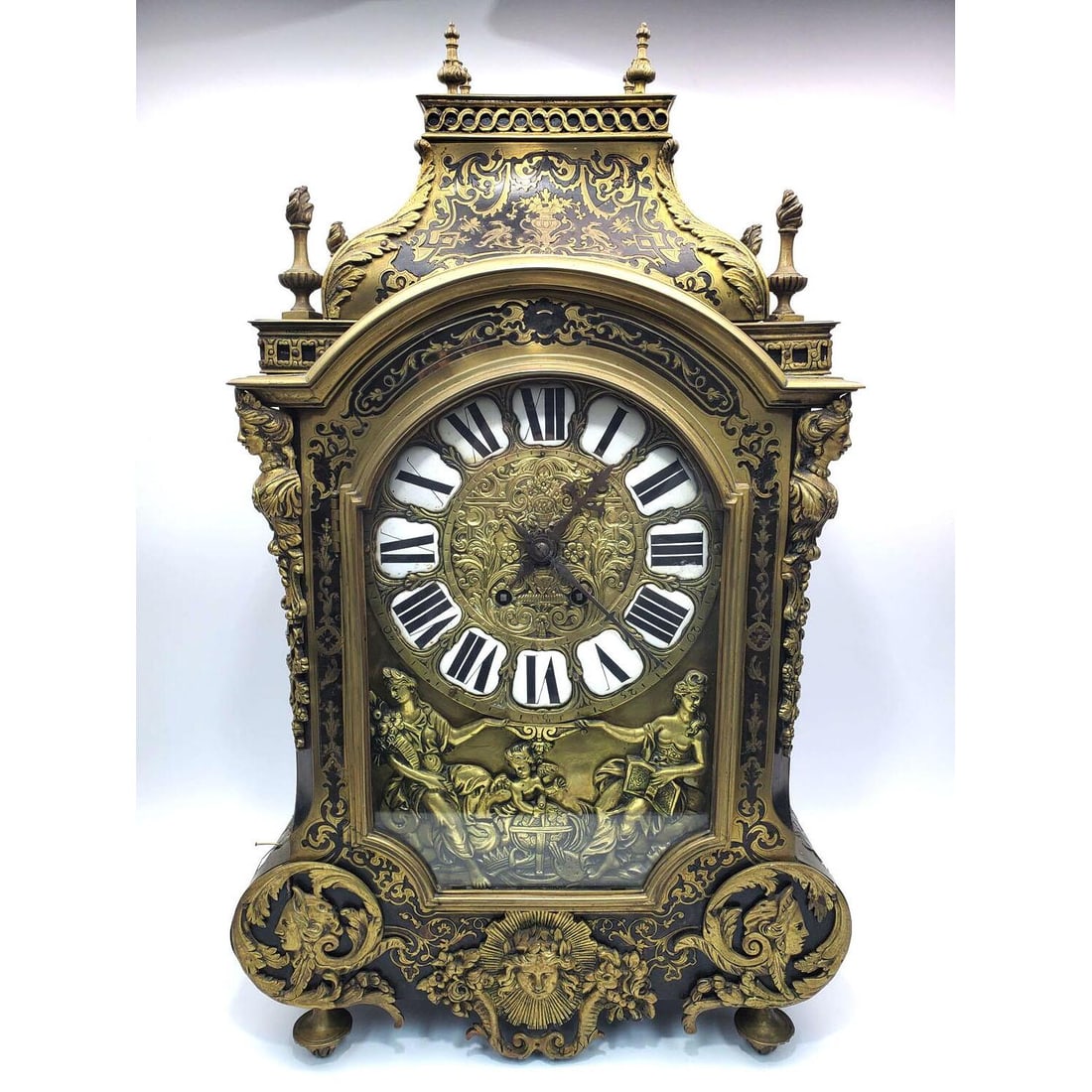 Antique French Boulle Large Mantel Clock (1 of 10)