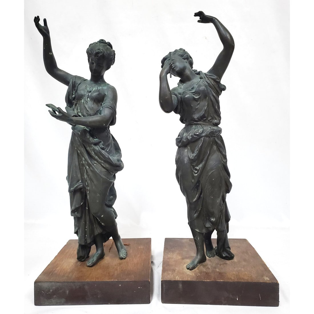 Antique Pair of Bronze Classical Figures (1 of 5)