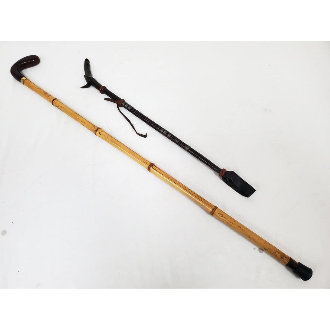 Vintage Bamboo Walking Stick Cane & Riding Crop (1 of 6)