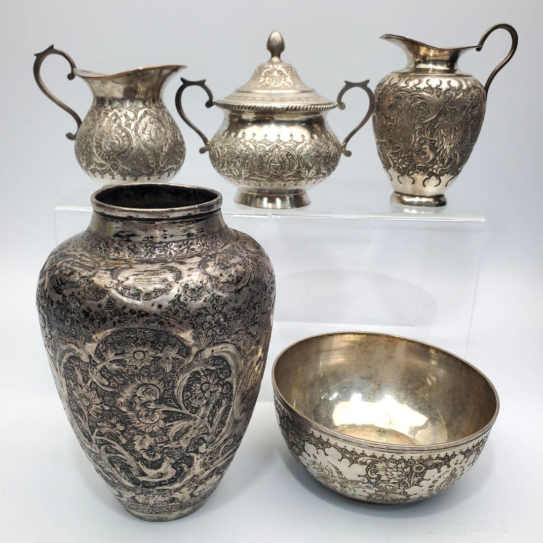 6 Piece Lot of Antique Persian Silver Items (1 of 4)